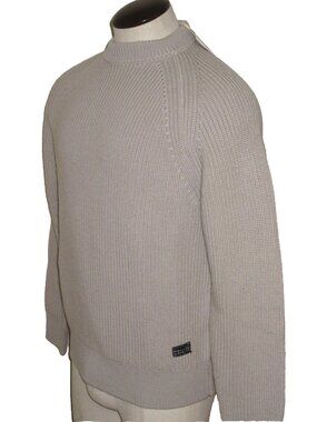 OOBE Brand Men's Leon Crew Neck Virgin Wool Sweater Natural Beige Size Large NWT